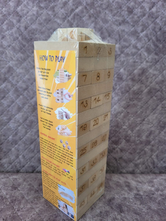 Numbered Wooden Block Tower Game – Fun for All Ages!